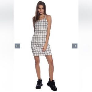 Fila Tess Aop Halter Neck Dress Plaid Stretch